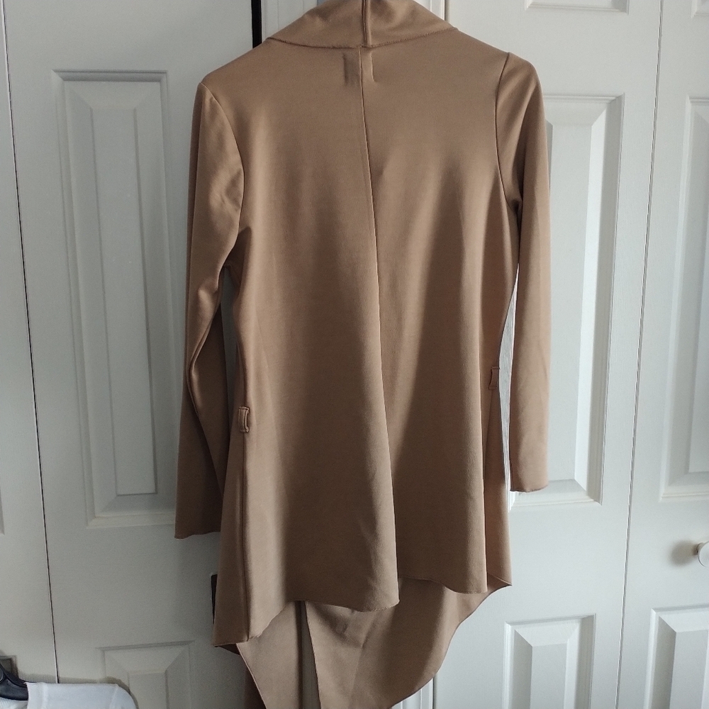 Queen Collection Shawl Collar Knit Cascading Jacket Open Front S - Picture 6 of 13
